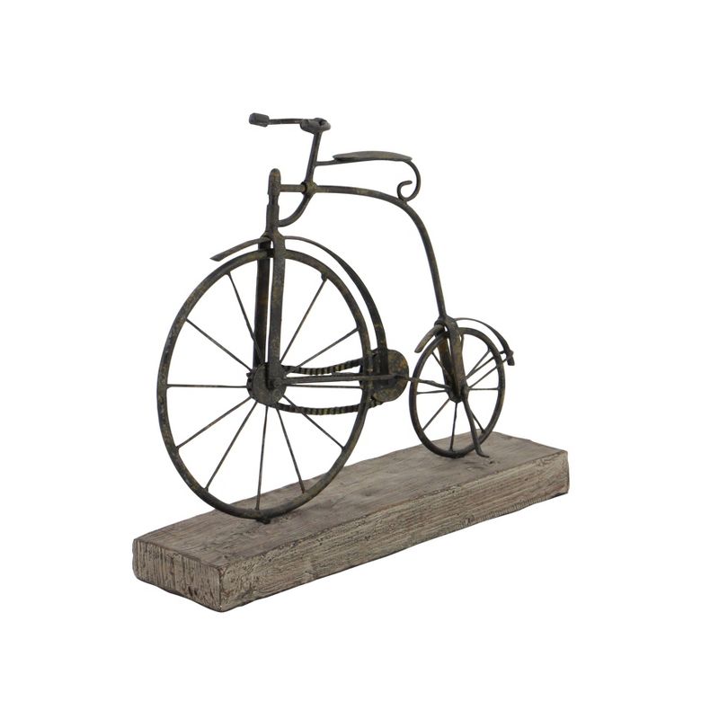 Vintage Reflections Rustic Iron and Wood Penny-Farthing Model Bicycle (14") - Olivia & May, 5 of 24