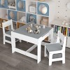 TopComfy Kids Table Sets Kids Table and Chair Set 3 in 1 Wooden Activity Table Toddlers Drawing Reading for Playroom, White, 23.62"*23.62"*18.9" - 3 of 4