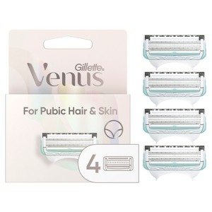 Venus for Pubic Hair & Skin Women's Razor Blade Refills - 4ct - 1 of 4