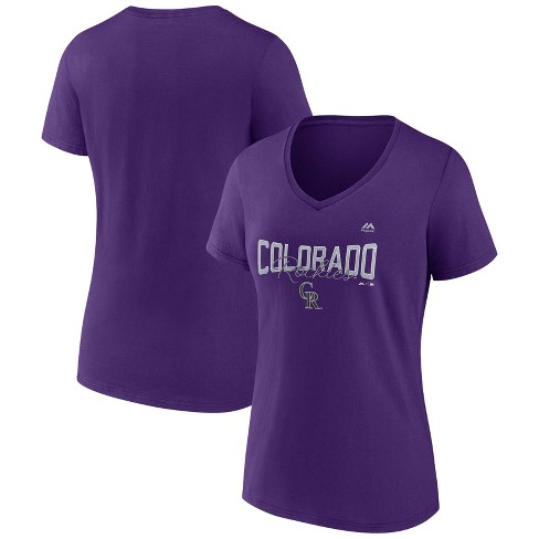 MLB Colorado Rockies Women's Short Sleeve V-Neck Core T-Shirt - S
