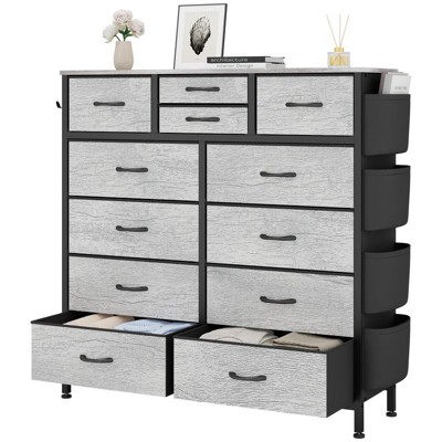 Gikpal 12 Drawer Dresser for Bedroom, Cupboards & Cabinets, Tall Dressers & Chests of Drawers for Bedroom, Side Pockets and Hooks, Living Room