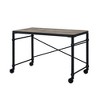 Royal Hampton Writing Desk with Casters and Nail Accents, Black - 3 of 4