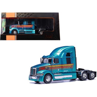 2016 Western Star 5700XE Truck Tractor Blue Metallic with Stripes 1/43 Diecast Model by IXO Models