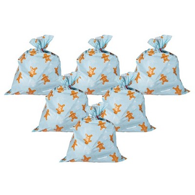Juvale 6 Pack Gingerbread Jumbo Gift Sacks for Large Holiday Gifts, Blue Snowflake (36 x 48 in)