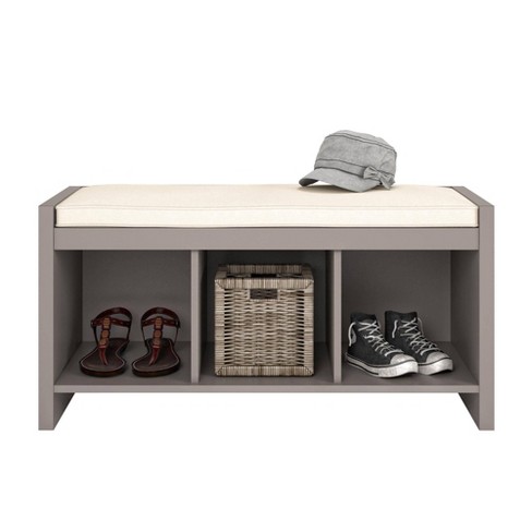 Costway Shoe Storage Bench With Cushion Shoe Storage Organizer Shoe Rack  Entryway Grey/natural : Target