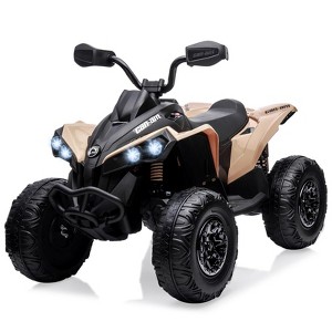 Kids 12V Ride On Electric ATV, Licensed Bombardier BRP Can-Am 4 Wheeler Quad, LED Lights, Music, High/Low Speeds - 1 of 4