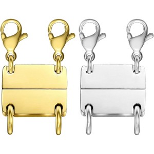 Magnetic Layering Clasps for Necklaces, Gold Multi-Strand Separator for Layered Jewelry - 1 of 4