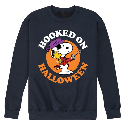 Men's - Peanuts - Snoopy Woodstock Pirate Hooked On Halloween Graphic Fleece Sweatshirt - image 1 of 4