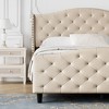 Tufted Upholstered Platform King Bed Frame with Headboard and Footboard, Velvet Platform Bed Raised Wing Back Headboard - 4 of 4