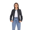 Women's Faux Leather Scuba Moto Biker Jacket - S.E.B. By SEBBY - 3 of 4
