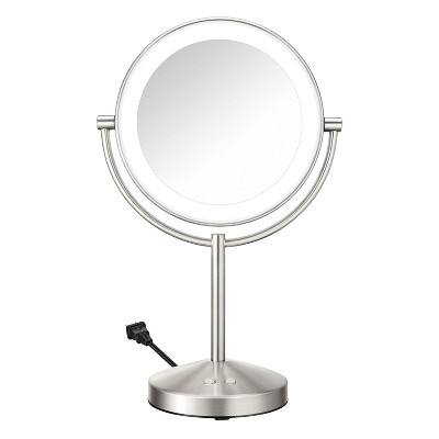 Lighted Makeup Mirror, Double-Sided LED Vanity Mirror with 1X/10X Magnification, 3 Light Settings, 3 Modes, 360° Rotation