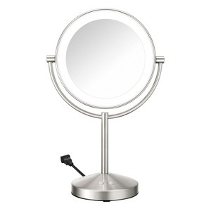 Lighted Makeup Mirror, Double-Sided LED Vanity Mirror with 1X/10X Magnification, 3 Light Settings, 3 Modes, 360° Rotation - 1 of 4