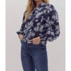 Women's Floral Print Poplin Blouse - entro - 2 of 4