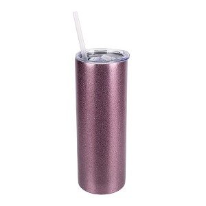 Elanze Designs 20 oz Glitter Stainless Steel Insulated Travel Tumbler With Sliding Lid For Iced or Hot Beverage, Rose Gold - 1 of 4