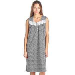 Casual Nights Women's Floral Embroidered/Lace Trim Sleeveless Nightgown - 1 of 4