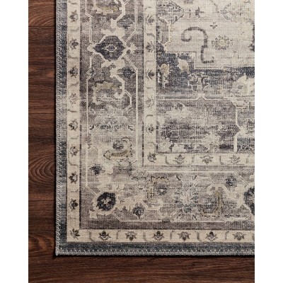 Ivory & Steel Oriental Inspired Easy-Care Synthetic Rug - 3'6" x 5'6"