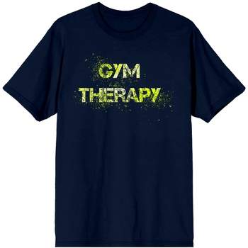 Gym Culture "Gym Therapy" Unisex Adult's Navy Blue Graphic Tee