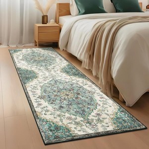 Hallway Runner Rug, Machine Washable Foldable Carpet, Low Pile Plush Polyester Area Rug for Kitchen, Bathroom, Bedroom & Living Room - 1 of 4