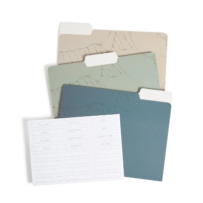 U Brands 12ct File Folders Set In Stone: Decorative Filing Folders, Assorted Colors, Paper, 250 Sheet Capacity