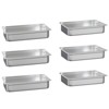 6 Pack Full Size Stainless Steel Hotel Pans, 2.5 Inch Deep Steam Table Food Storage Containers Tray Set 20.9"l x 12.8"w - 2 of 4