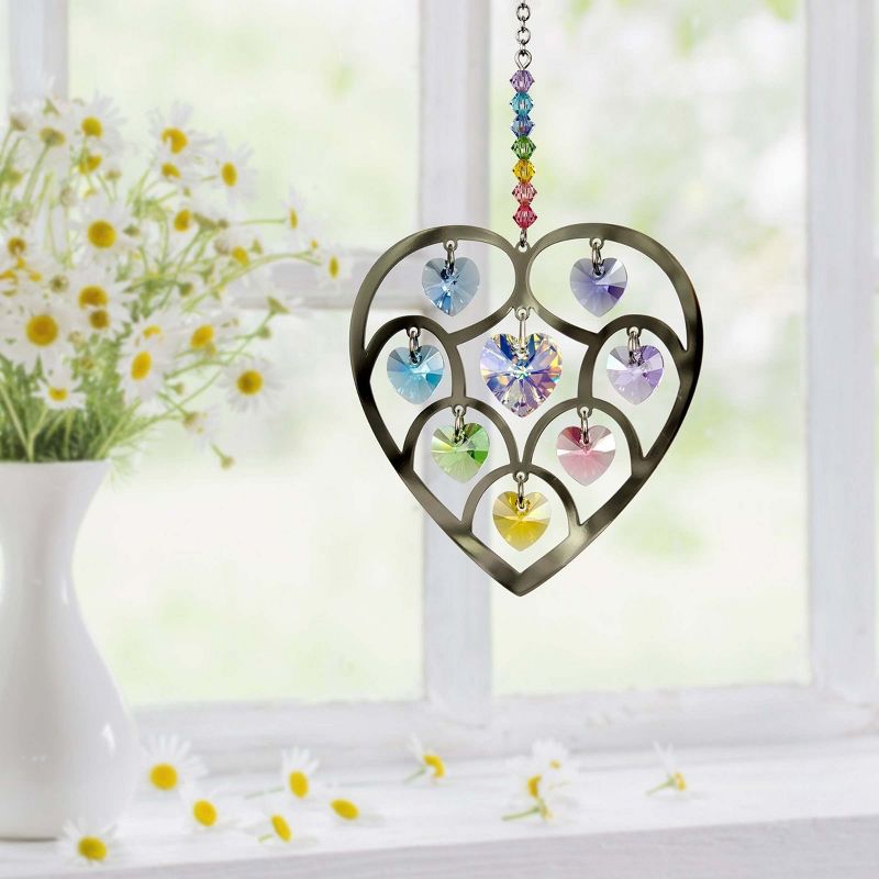 Woodstock Crystal Suncatchers, Heart of Hearts Confetti, Crystal Wind Chimes For Inside, Office, Kitchen, Living Room Décor, 4.5"L, 3 of 8