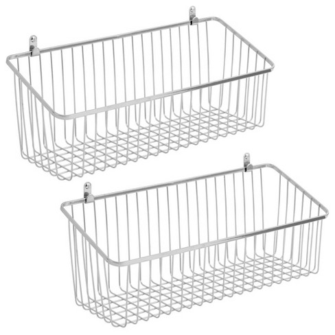 Mdesign Metal Wall Mount Hanging Basket For Home Storage, 2 Pack : Target