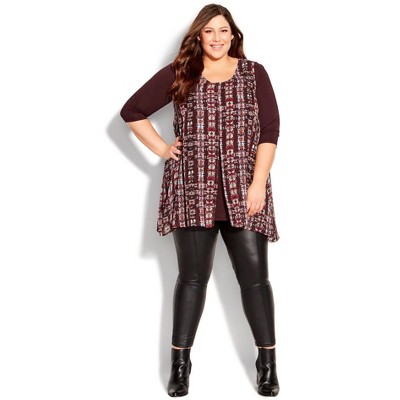 Avenue Women's Plus Size Harbor View Print Tunic