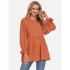 EXLURA Womens Long Sleeve Blouses Swiss Dot Babydoll Loose Fit Maternity Top 2025 Spring Fall Tunic Shirts Dressy Casual Tops White - 2 of 4