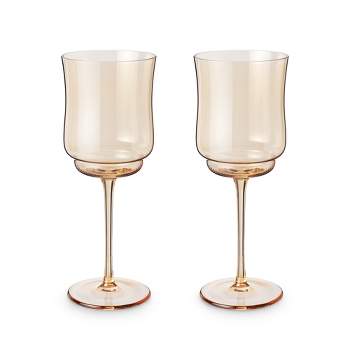 Twine Tulip Champagne Flutes, Gold Amber Tinted