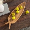 TopComfy Decorative Bowls Decorative Plate Natural Teak Wood Carrot Shape Decorative Plate with Authentic Grain Pattern for Home, Brown, 24"*14"*8" - 2 of 4