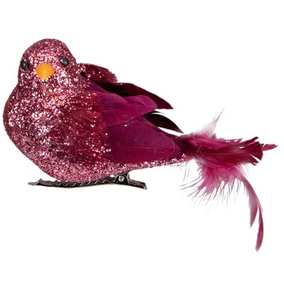 Northlight 4" Burgundy Left Facing Bird Clip-on Christmas Ornament