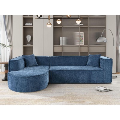 NicBex Couches for Living Room L-shaped Sponge Sectional Sofa Luxurious Chenille Upholstered Sofa Couch with Elegant Curved Design