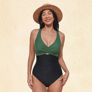 Women's Back Tie Crisscross One-Piece Swimsuit - Cupshe - 1 of 4