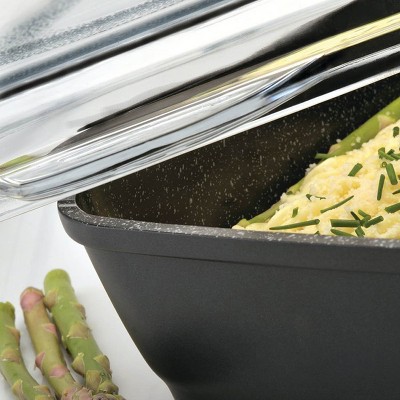 Black Cast Aluminum Non-Stick Covered Roasting Pan with Handles
