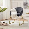 Yaheetech Velvet Armchair Accent Chair with Metal Legs for Living Room/Bedroom - 2 of 4