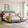 GDFStudio Oscar Full Size Teddy Fleece Upholstered Platform Bed with Curved Headboard and Footboard - 2 of 4