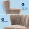 Bedroom Accent Chair Living Room Chair, Armless Lounge Chair w/Wood Legs Upholstered Makeup Vanity Tufted Side Chair Fabric Comfy Sofa Chairs - 4 of 4