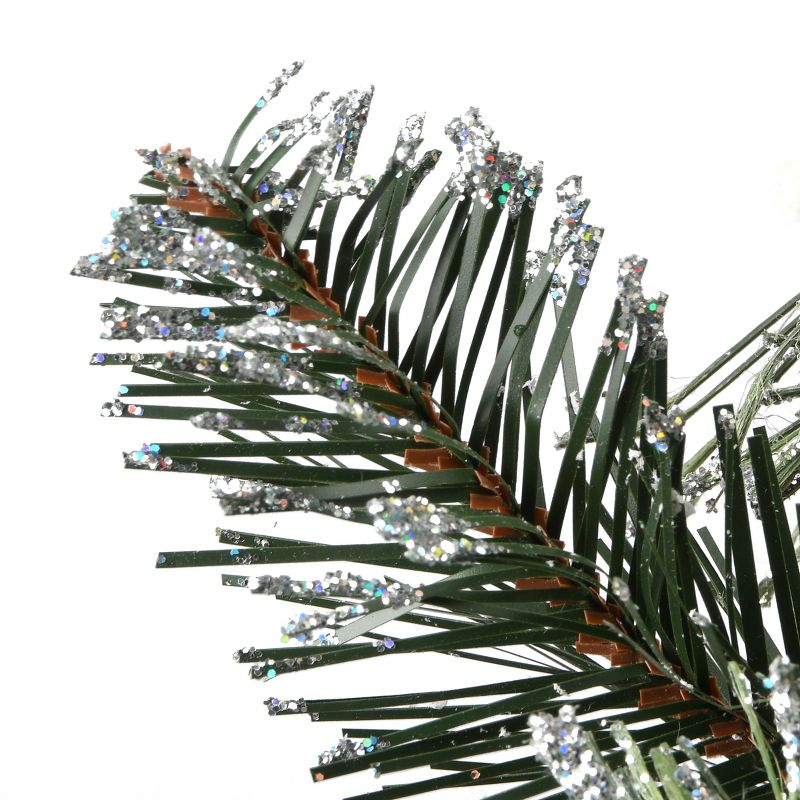 30" Prelit LED Glittery Bristle Pine Wreath with Dual Color Cosmic Lights - National Tree Company, 4 of 8
