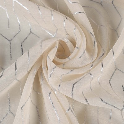 Ivory Sheer Polyester Grommet Kitchen Window Panels, 52" x 96"