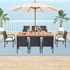 Costway 9 PCS Patio Rattan Dining Set with Acacia Wood Table, Cushions, 1.9" Umbrella Hole - 4 of 4