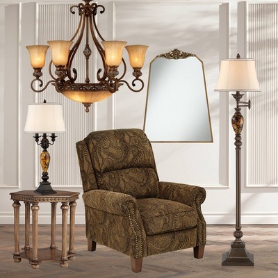Sterling Estate Golden Bronze 9-Light Chandelier with Champagne Glass Shades