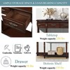 PAGED Retro Curved Wood Console Table with Roman Legs, 52" Circular Half Moon Entryway Sofa Table with Open Shelf and 2 Drawers - 2 of 4