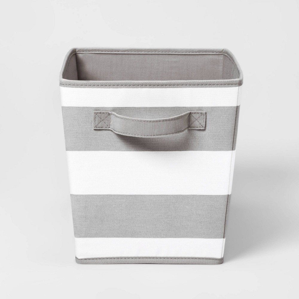 Photos - Clothes Drawer Organiser Large Canvas Striped Kids' Bin Gray - Pillowfort™