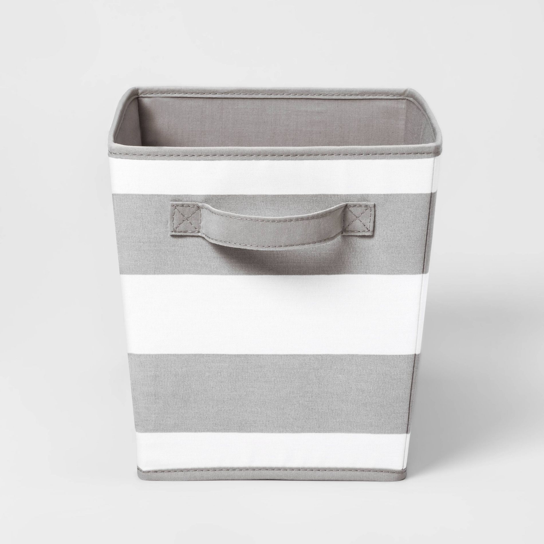 Large Canvas Striped Kids' Bin Gray - Pillowfort™: Toy Storage, Decorative Rectangle, 21.63 Volume, No Assembly
