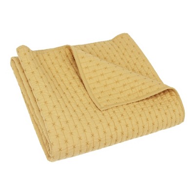 Cross Stitch Ochre Quilted Throw - Levtex Home : Target