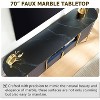 SinCiDo Luxury 70" Fluted TV Stand, Modern TV Console for TVs Up to 80 inches, Faux Marble Top & Curved Design - 4 of 4