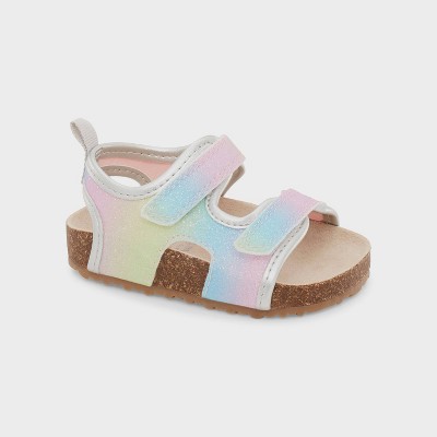 Photo 1 of Carters Just One You Baby Girls Rainbow Olive First Walker Sandals - 3