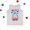 The Juniper Shop Coquette America Cherries Toddler Tank - 5/6T - Heather Grey - 2 of 4