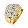 Ross-Simons 2.00 ct. t.w. Round and Baguette Diamond Multi-Row Ring in 14kt Yellow Gold - 3 of 4