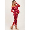 Pinkblush Red Floral Mesh Off Shoulder Long Sleeve Maternity Maxi Dress - 2 of 3